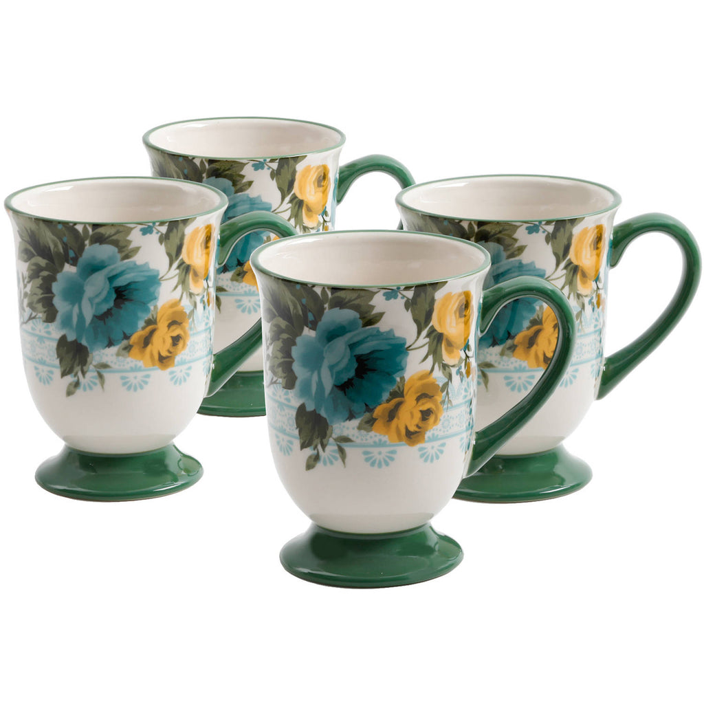Rose Shadow 4-Piece 18-Ounce Latte Mug Set